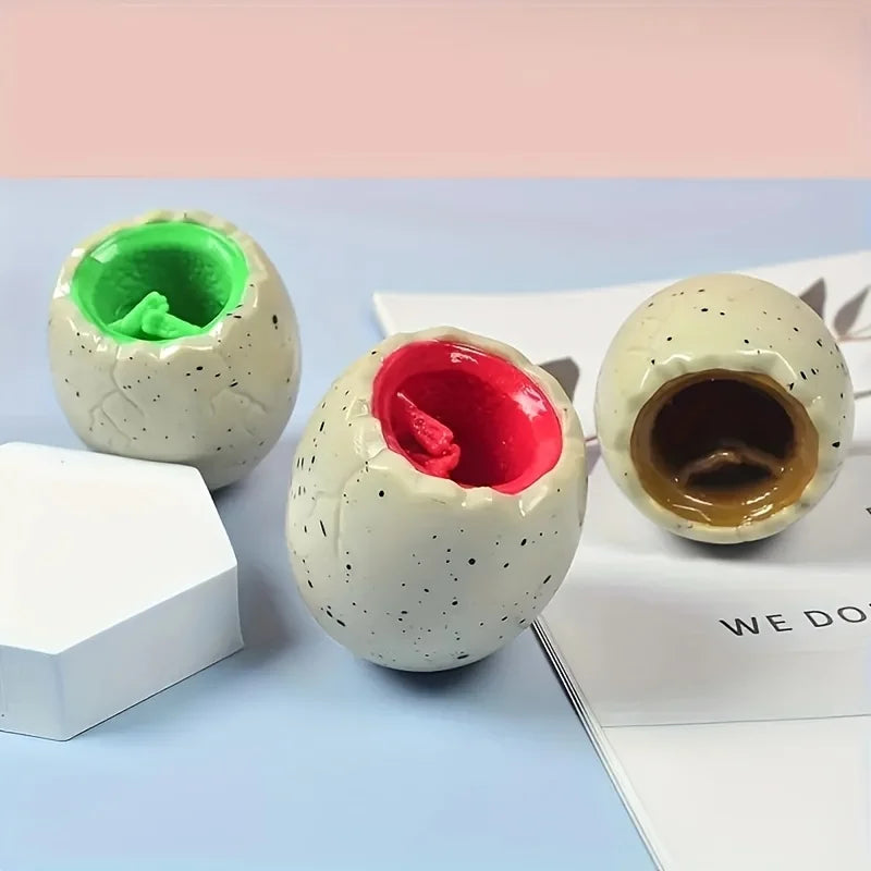 4Pack Dinosaur Squishy Toys with Storage Eggs Fun Squeeze & Pinch Gag Toys for Office Holiday Gifts Party Favors Resin Material