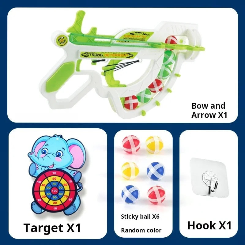 Montessori Educational Sport Game Set - Children's Outdoor Slingshot Target Practice with Sticky Ball Dartboard Basketball Board