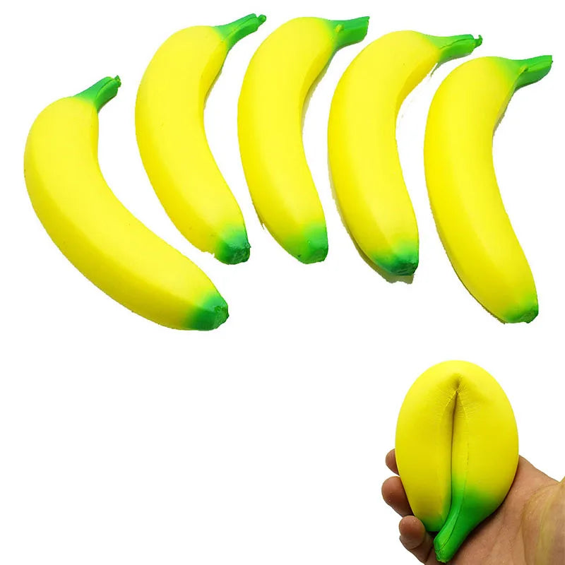 Jumbo Anti-Stress Squishy Banana Toy Slow Rising Squeeze Stress Reliever Funny Fruit Prop for All Ages Funny And Relaxing