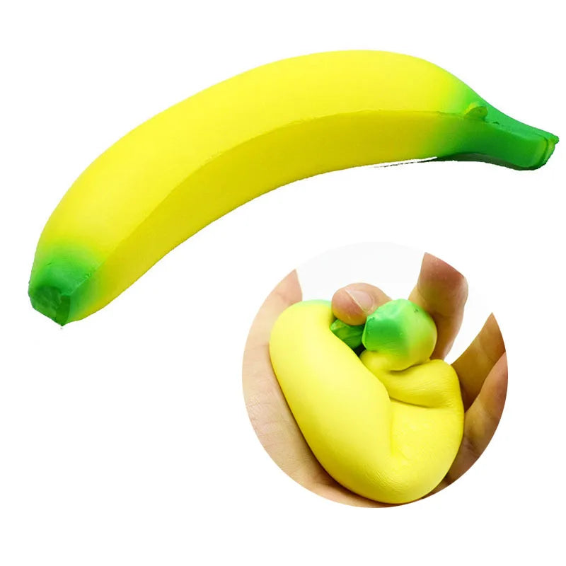 Jumbo Anti-Stress Squishy Banana Toy Slow Rising Squeeze Stress Reliever Funny Fruit Prop for All Ages Funny And Relaxing