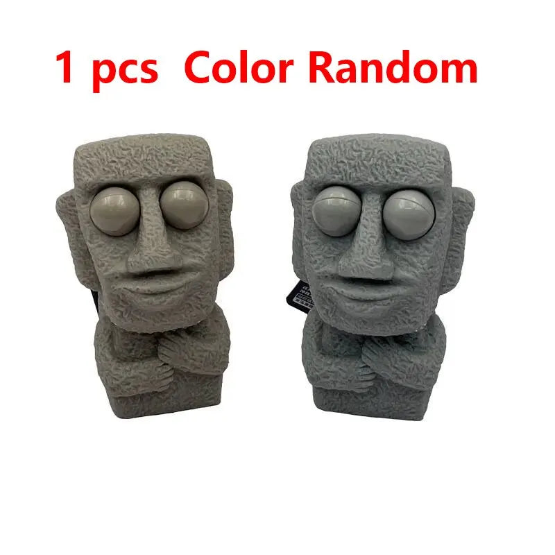 Soft Moai Statue Stress Relief Toy Slow Rebound Squeeze Toy with Interested Expression for Children Relaxing Gift