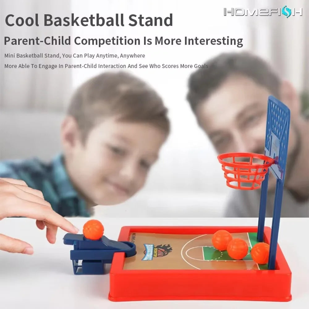 Portable Mini Basketball Game Set Desktop Travel Office Indoor Outdoor Fun Toy Christmas Gift for Kids Aged 7+