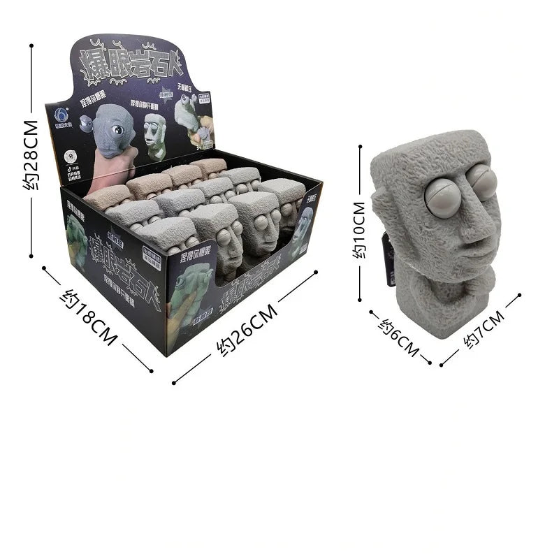 Soft Moai Statue Stress Relief Toy Slow Rebound Squeeze Toy with Interested Expression for Children Relaxing Gift