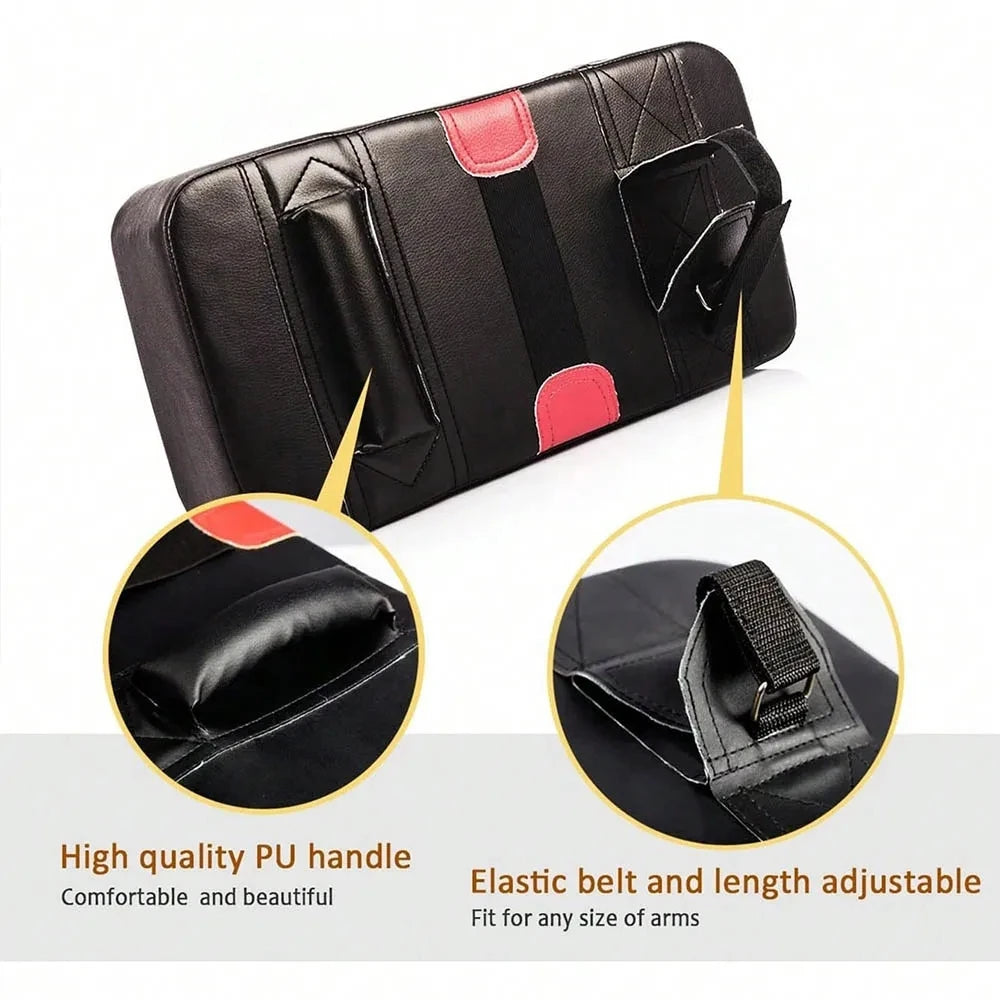 PU Leather Taekwondo Kick Pad with Sand Bag - Fitness Training Striking Target Curved Kick Shield for Boxing And Martial Arts