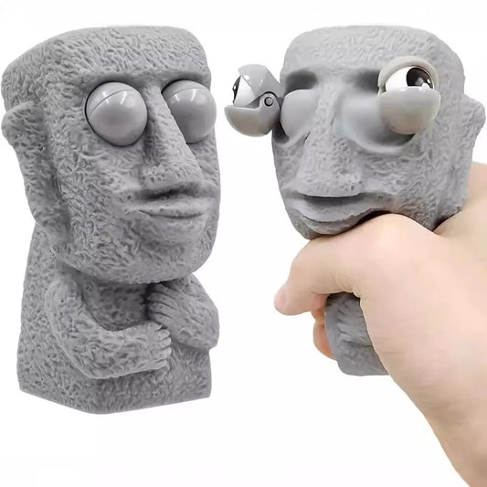 Soft Moai Statue Stress Relief Toy Slow Rebound Squeeze Toy with Interested Expression for Children Relaxing Gift