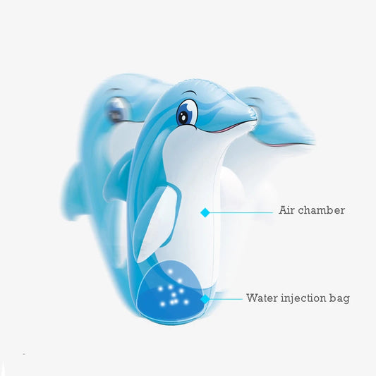 Inflatable Standing Boxing Bag for Kids - Safety Air-Stuffed Tumbler Toy Animal Design Beach Activity Game Supply for Children