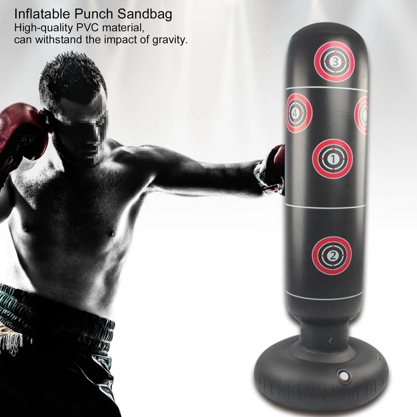 160cm Inflatable Boxing Punching Bag for Kids Sandbag Training Exercising Tool Age >6 Years Mainland China Origin