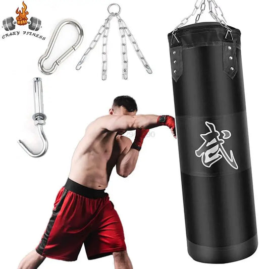 Durable Punch Sandbag for Boxing And Fitness Training with Metal Chain Hook And Carabiner for Kick And Fight Sports like Karate Taekwondo
