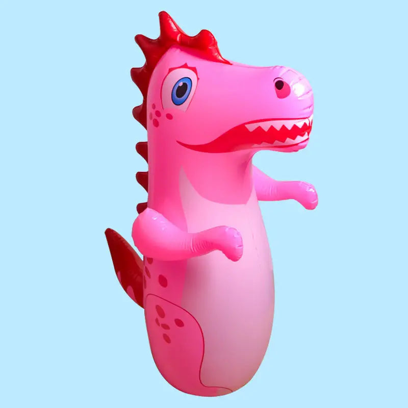 Inflatable Standing Boxing Bag for Kids - Safety Air-Stuffed Tumbler Toy Animal Design Beach Activity Game Supply for Children