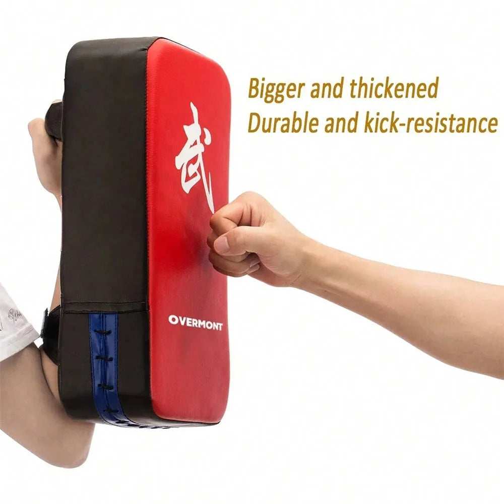 PU Leather Taekwondo Kick Pad with Sand Bag - Fitness Training Striking Target Curved Kick Shield for Boxing And Martial Arts