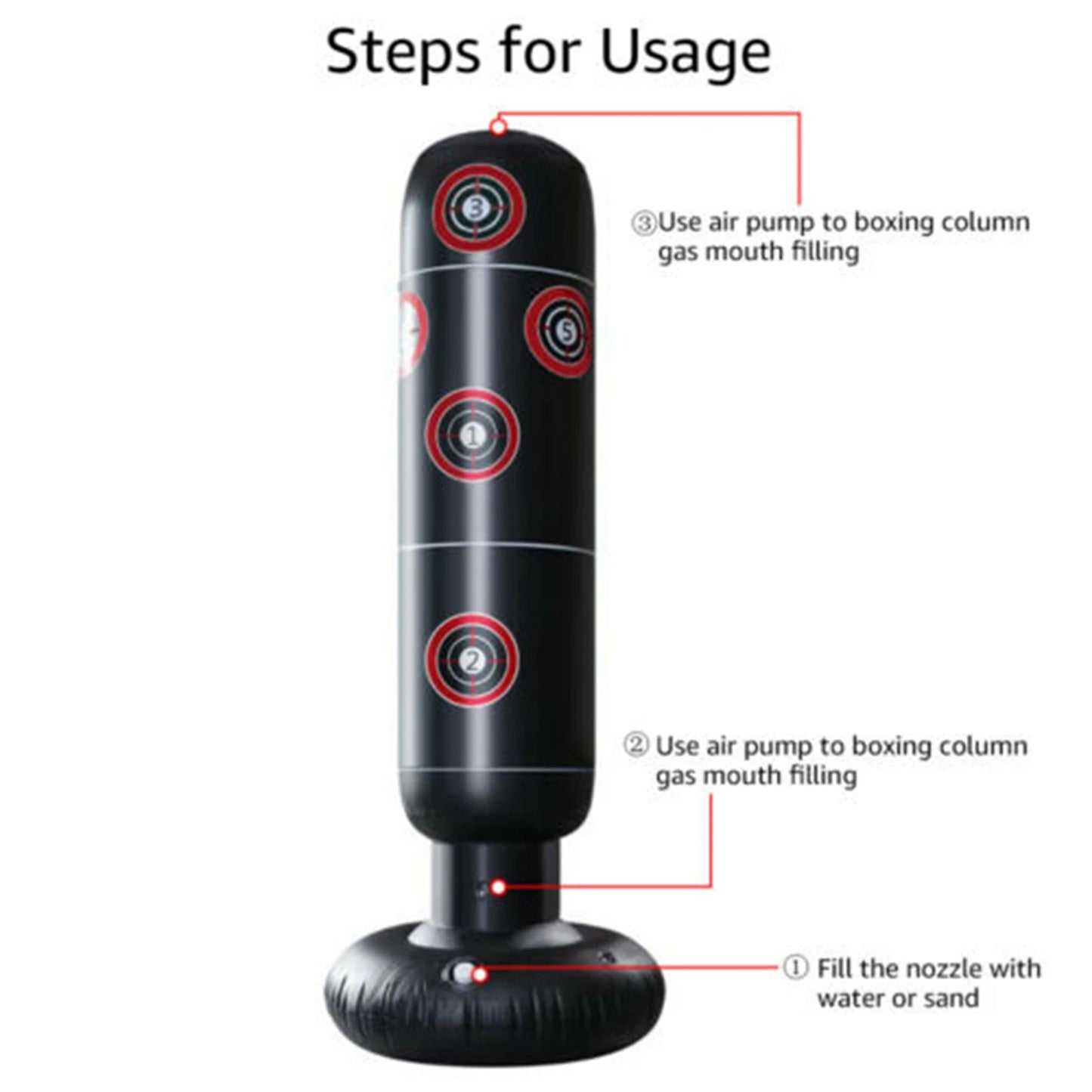 160cm Inflatable Boxing Punching Bag for Kids Sandbag Training Exercising Tool Age >6 Years Mainland China Origin