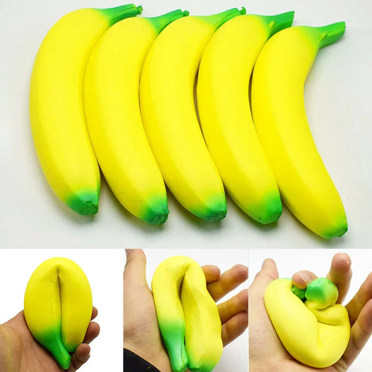 Jumbo Anti-Stress Squishy Banana Toy Slow Rising Squeeze Stress Reliever Funny Fruit Prop for All Ages Funny And Relaxing