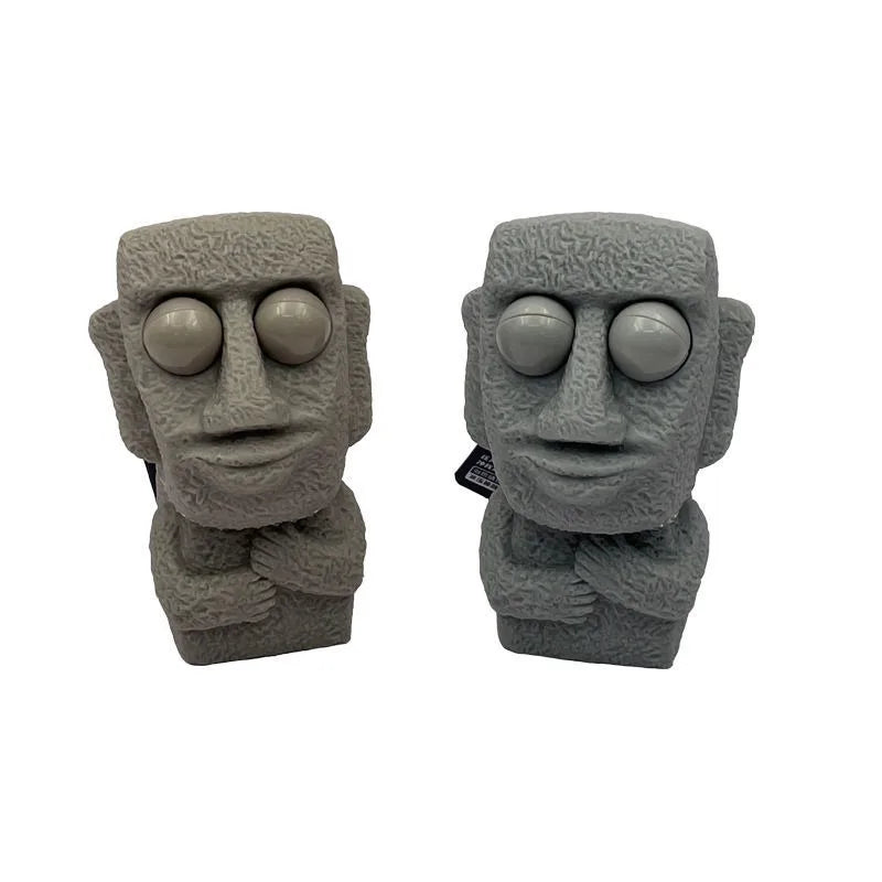 Soft Moai Statue Stress Relief Toy Slow Rebound Squeeze Toy with Interested Expression for Children Relaxing Gift