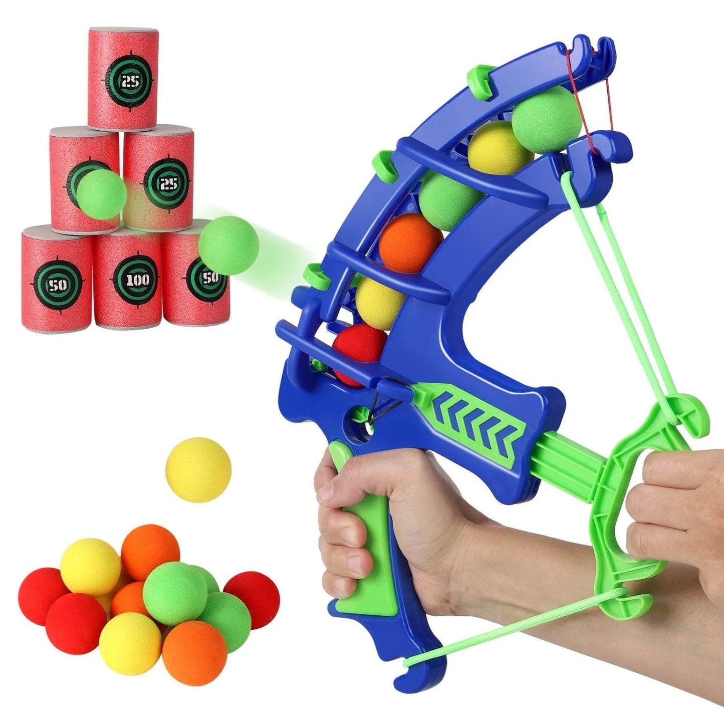 Montessori Educational Sport Game Set - Children's Outdoor Slingshot Target Practice with Sticky Ball Dartboard Basketball Board