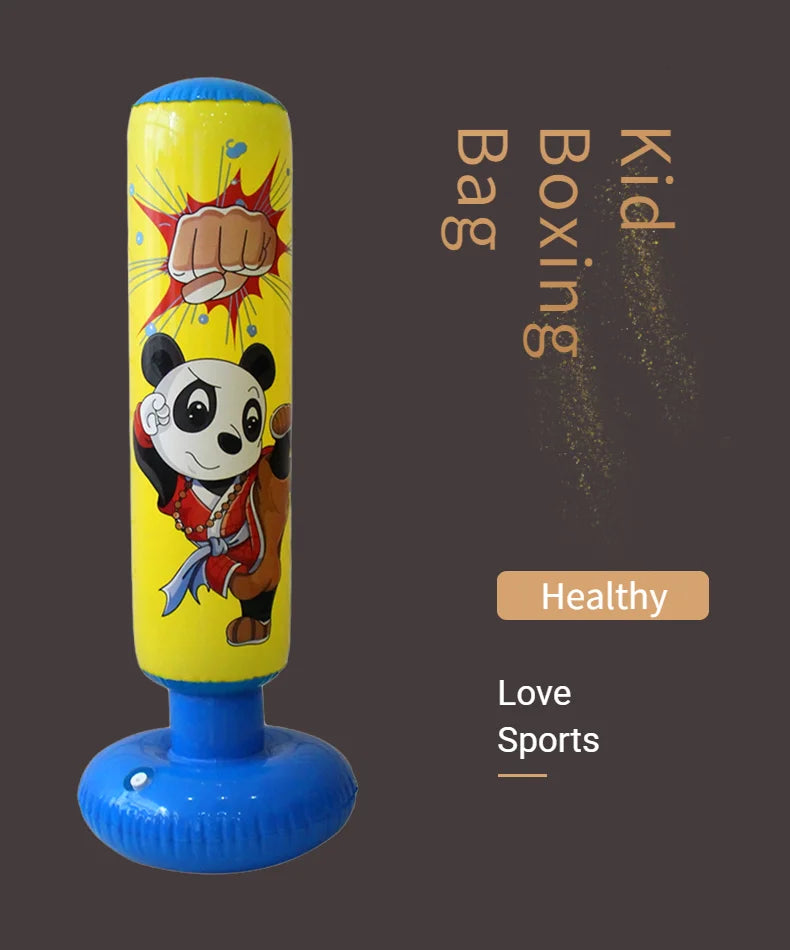 Kid's Inflatable Boxing Punching Bag Muay Thai Training Sandbag Stress Reliever for Ages 3+
