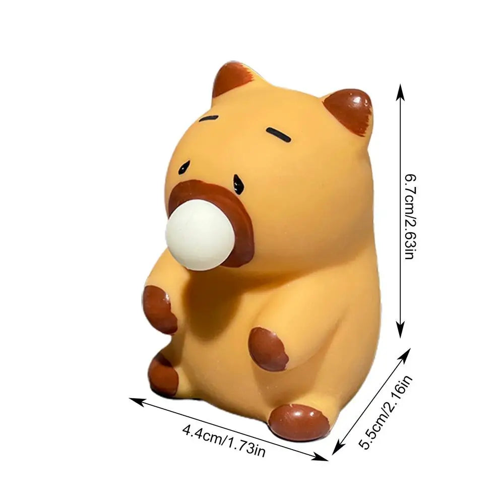 Capybara PVC Pinch Toy Blowing Bubble Sensory Fidget Small Squeeze Ball for Kids Boys Adults - Funny Relax Ball