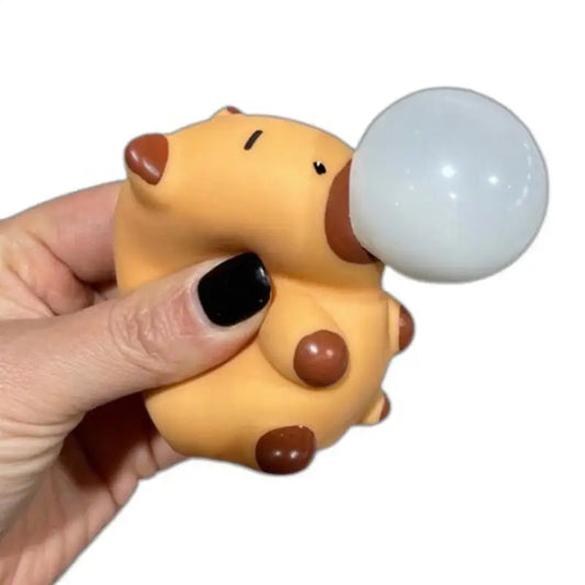 Capybara PVC Pinch Toy Blowing Bubble Sensory Fidget Small Squeeze Ball for Kids Boys Adults - Funny Relax Ball